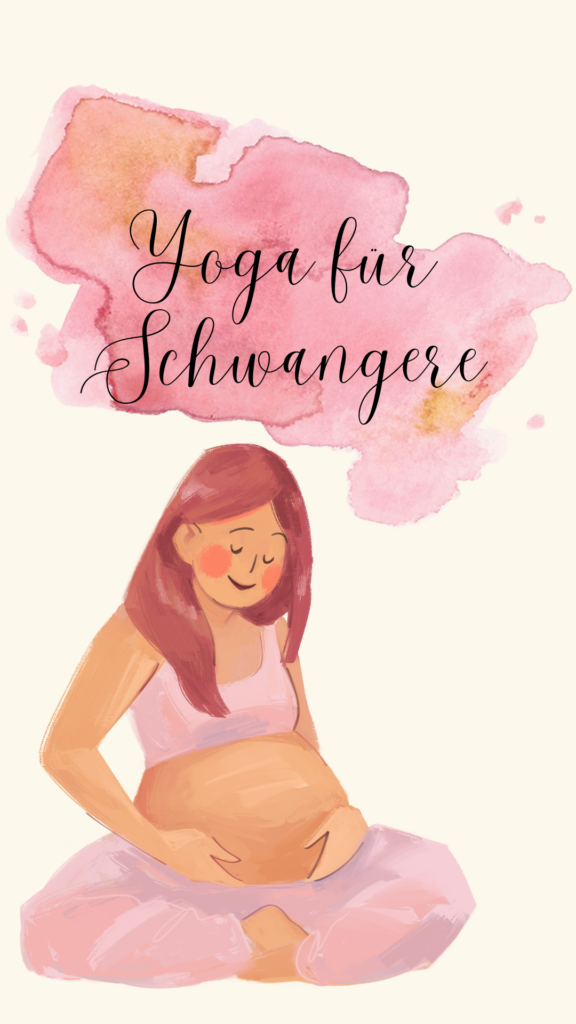 Illustration einer Schwangeren im Schneidersitz – Yoga für Schwangere