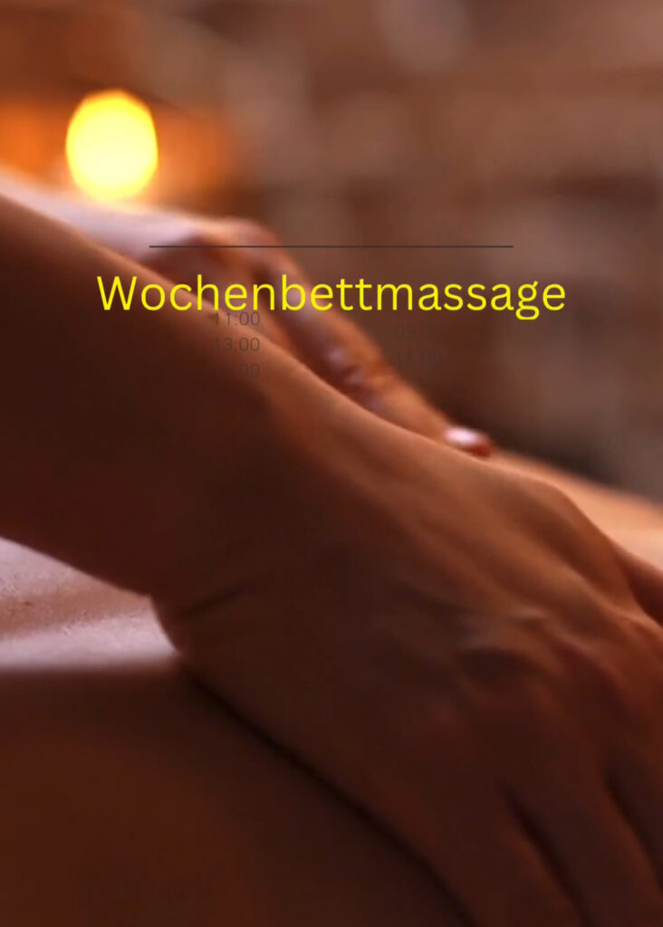 Sanfte Berührung am Rücken mit den Händen – Wochenbettmassage